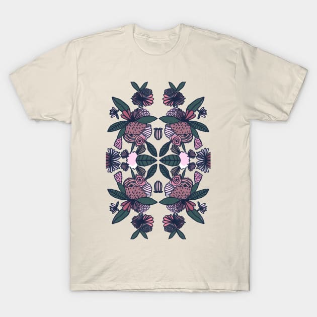 Geometric Delicious Floral Garden Pattern 1 T-Shirt by mariacaballer